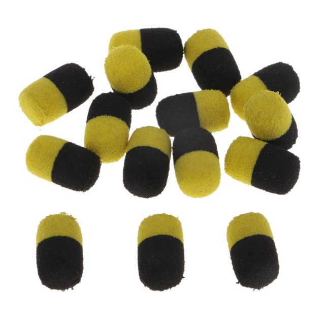 15 Unids / Caja Flotante Granos Cebo Artificial Boilies Cebo Perfecto Para De Agua Dulce Negro y amarillo DYNWAVEMX Perlas flotantes de pesca