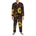 thumbnail image 4 of Kll Sunflowers Leaves Sleepwear Mens Flannel Pajamas,Long Cotton Pj Set, 4 of 9