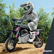 Razor Dirt Rocket MX350 - Black with Decals, up to 14 mph, 24V Electric Dirt Bike for Child 8+