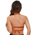 thumbnail image 5 of Women Halter Bikini Tops Push Up Retro Bathing Suits Padded Swimsuit Top Only No Bottom (Orange, L), 5 of 9