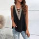thumbnail image 2 of Camiseta sin mangas con cuello en V profundo y cruzado para mujer, camisa sin mangas holgada con cordones informales, 2 of 8