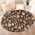 thumbnail image 4 of Halloween Pumpkin Doodle Pattern Round Blanket,Comfortable Soft Flannel Throw Blanket,All Season,Warm Lightweight Blankets for Sofa Bed Couch Living Room Chair 47"x47", 4 of 5