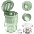 thumbnail image 1 of 2Pcs Pill Cutter Splitter with Dispenser  Pill Cutter for Small or Large Pills  Crushes Pills  Tablets  Removable Drinking Cup, 1 of 6