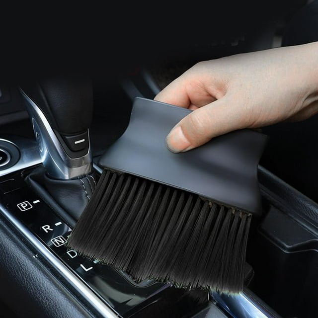 Cepillo para detalles de interiores de automóviles Cepillo de limpieza funciones Eliminación de polvo, para salida de aire acondicionado, Gadgets Negro Yotijar Cepillo para detalles de automóviles