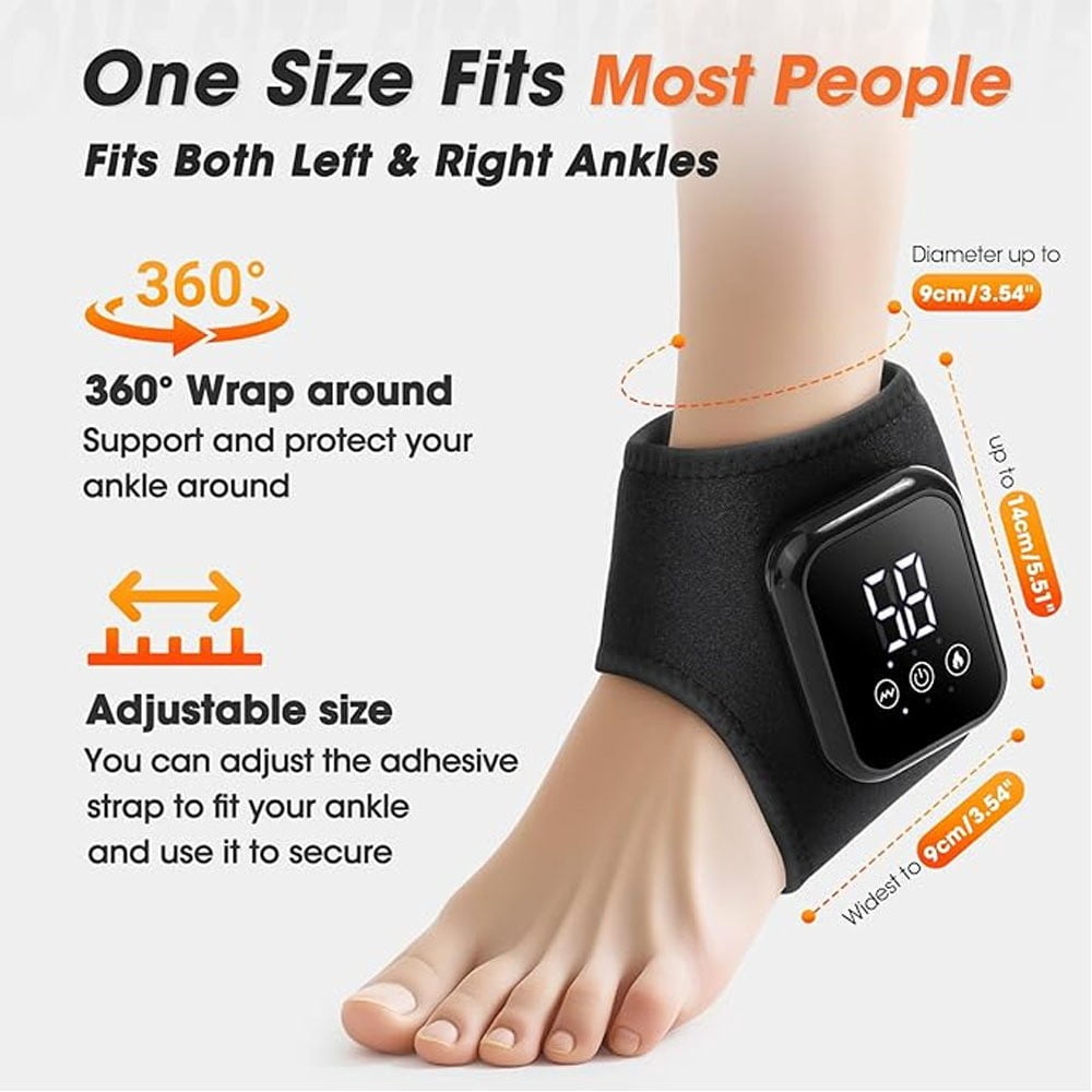 2Pcs Electric Foot Ankle Massager for Pain Relief 3 Modes Vibration Hot Compress