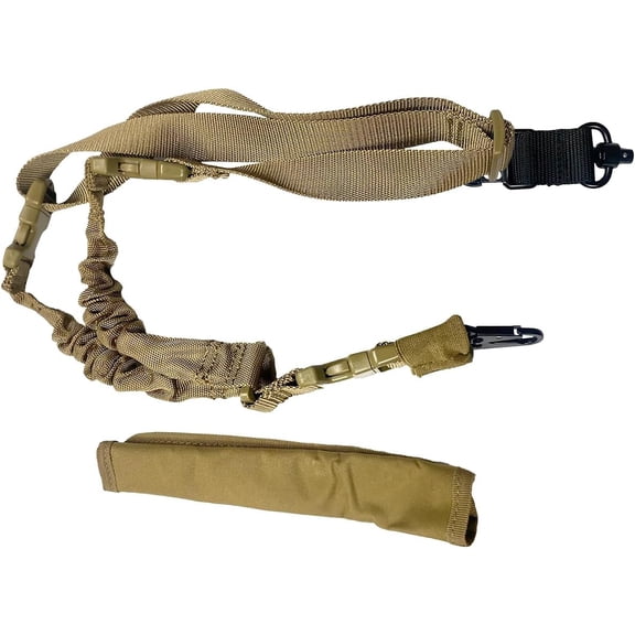 Adjustable Traditional Hunting Sling, Length Adjuster with Shoulder Pad (Tan)