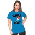 thumbnail image 3 of Retro Chill Out Food Pun Popsicle Womens Slim Fit Graphic Tee Brisco Brands L, 3 of 5
