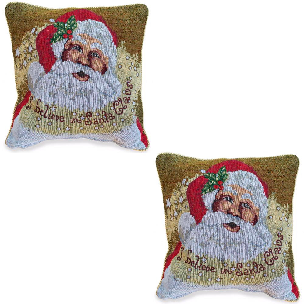 Set Of 4 I Believe Santa Cushion Covers Free P&P