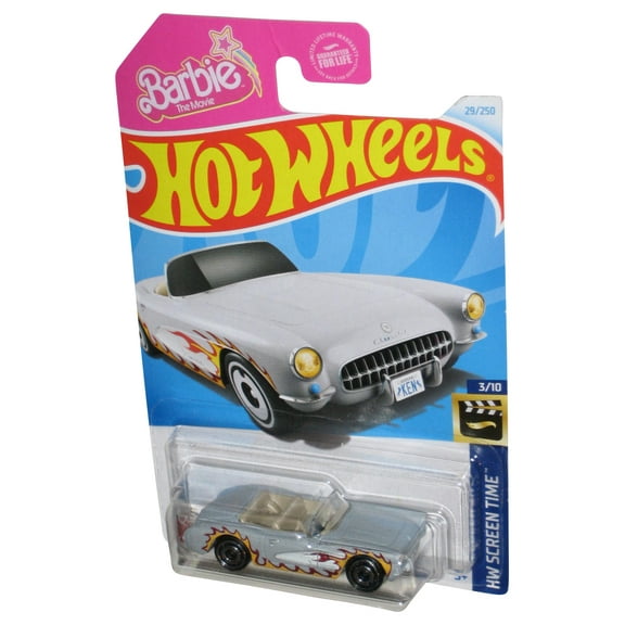 Hot Wheels HW Screen Time 3/10 Barbie The Movie (2021) Gray 1956 Corvette Toy Car 29/250