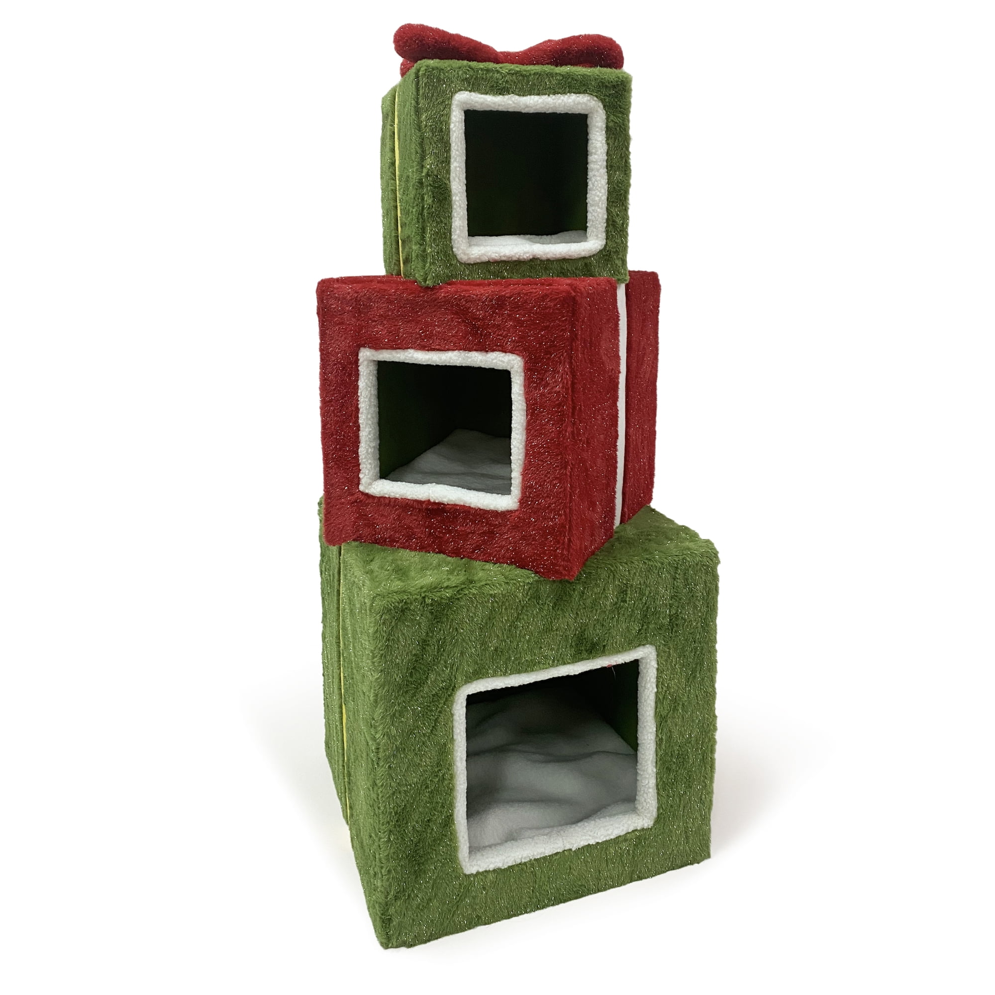 Prevue Pet Products Christmas Gift Stack Cat Tree Hideaways