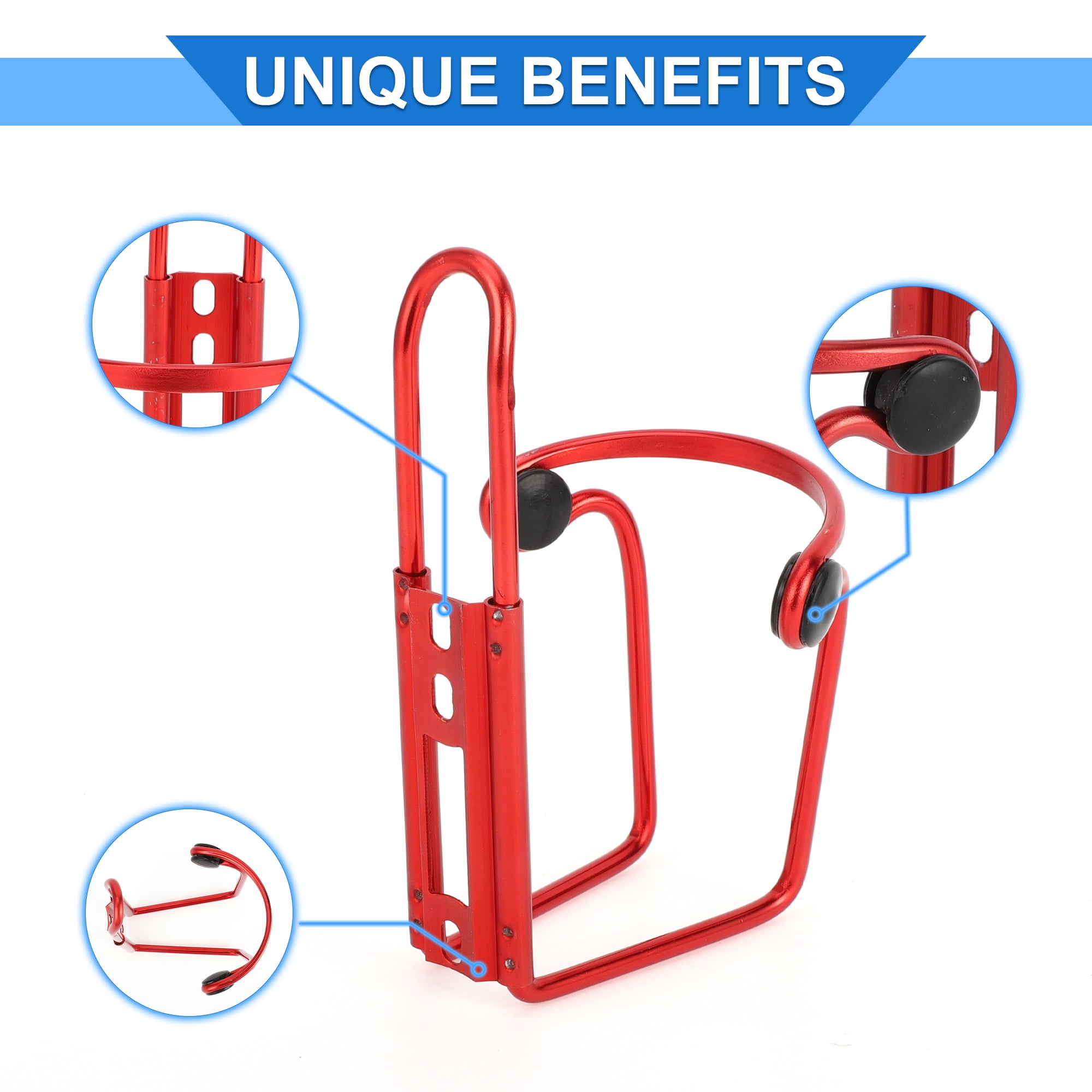 Unique Bargains Bicycle Bottle Cage Cycling Mountain Water Carrier Rack Lightweight Red