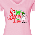 thumbnail image 4 of Inktastic Dear Santa I Can Explain Cute Snowman and Snowflakes Women's V-Neck T-Shirt, 4 of 5