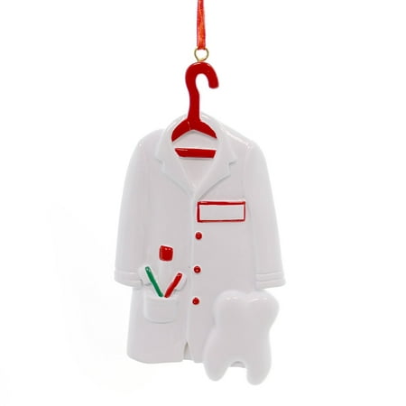 Dentist Shirt Outfit with Tooth Christmas Tree Ornament Decoration Teeth Scrubs, FREE PERSONALIZATION By