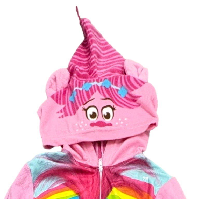 Trolls Movie Girls Pink Poppy Hoodie Blanket Sleeper Union Suit