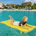 thumbnail image 4 of Costway 3-Layer Tear-proof Water Mat Floating Pad Island Water Sports Relaxing Yellow, 4 of 9