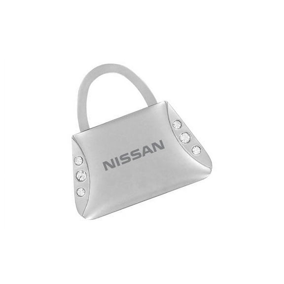 Nissan Pursed Shaped Key Chain With 6 Clear Crystals Keychain