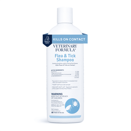 Veterinary Formula Clinical Care Flea & Tick Shampoo for Dogs and Cats, 16 fl oz
