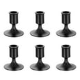 thumbnail image 1 of Juego de 6 candelabros cónicos Sziqiqi de metal negro con forma de portavelas, 1 of 8
