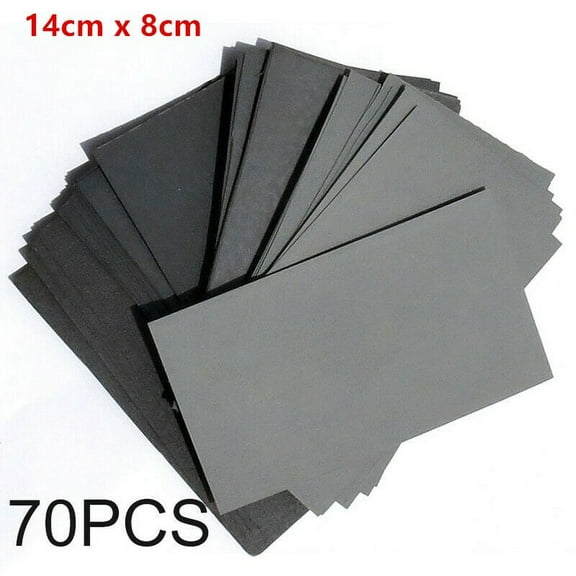 70Pcs Sandpaper Wet Dry 600 800 1000 1200 1500 2500 Grit Sanding Paper