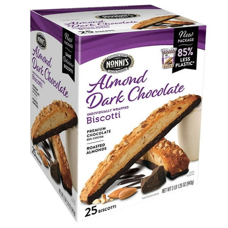 Nonni s Biscotti Almond Dark Chocolate 1.33 Ounce (25 Count)