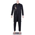 thumbnail image 2 of BAZINRICHE Arab Big and Tall African Men's Robe Long Sleeve Thobe Tops Pants Suis set, 2 of 5