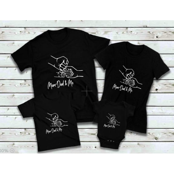 Epic Family Fist Bump T-Shirt - Mom, Dad, Me - White/ Black
