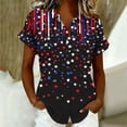 thumbnail image 4 of Kezqiaxn 4Th Of July Blouses for Women Dressy Casual Fashion Short Sleeve Collared Loose Button Down Shirt Womens Summer Tops, 4 of 6