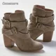 thumbnail image 2 of Maogu, zapatos informales con hebilla para mujer, botas cortas Chelsea para mujer, calzado de otoño con tacón grueso, botines Vintage de tacón alto para mujer 2024, 2 of 5