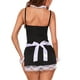 thumbnail image 4 of VISgogo Conjunto de lencería sexy para mujer, Vestido dividido con cuello en U para niñas + Delantal + Gargantilla + Diadema + Muñequera + Lazo para la pierna, S / M / L / XL VISgogo  moda, 4 of 4