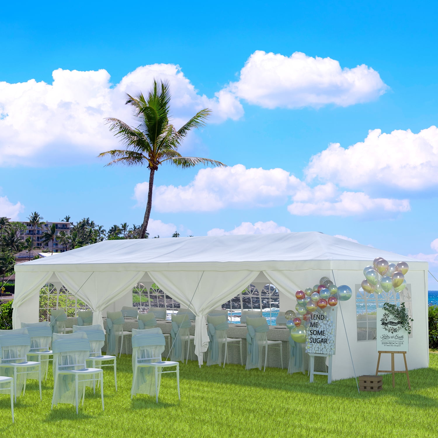 Commercial Wedding Event Graduation Stage Patio Party Triple Star Stretch Tent 