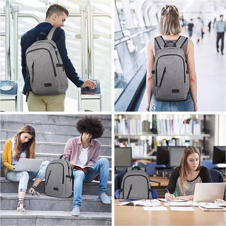 Mancro Laptop Backpack with Lock, Water Resistant 15.6 In photo 6