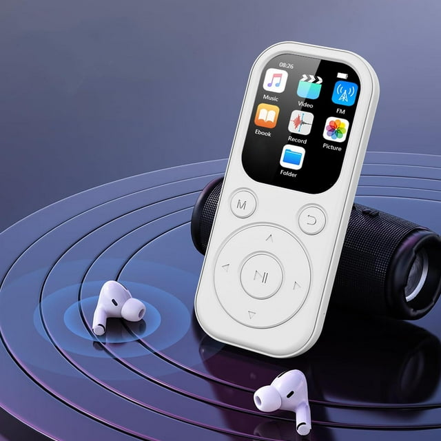 Lecteur MP3 avec Bt, Écran 2.01 Po Lecteur de Musique Portable Haut-Parleur HiFi Enregistreur Vocal pour Exercice, Course, Jogging, Voyage et Randonnée