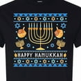 thumbnail image 4 of Inktastic Happy Hanukkah Sweater Style Design with Menorah and Dreidel T-Shirt, 4 of 5