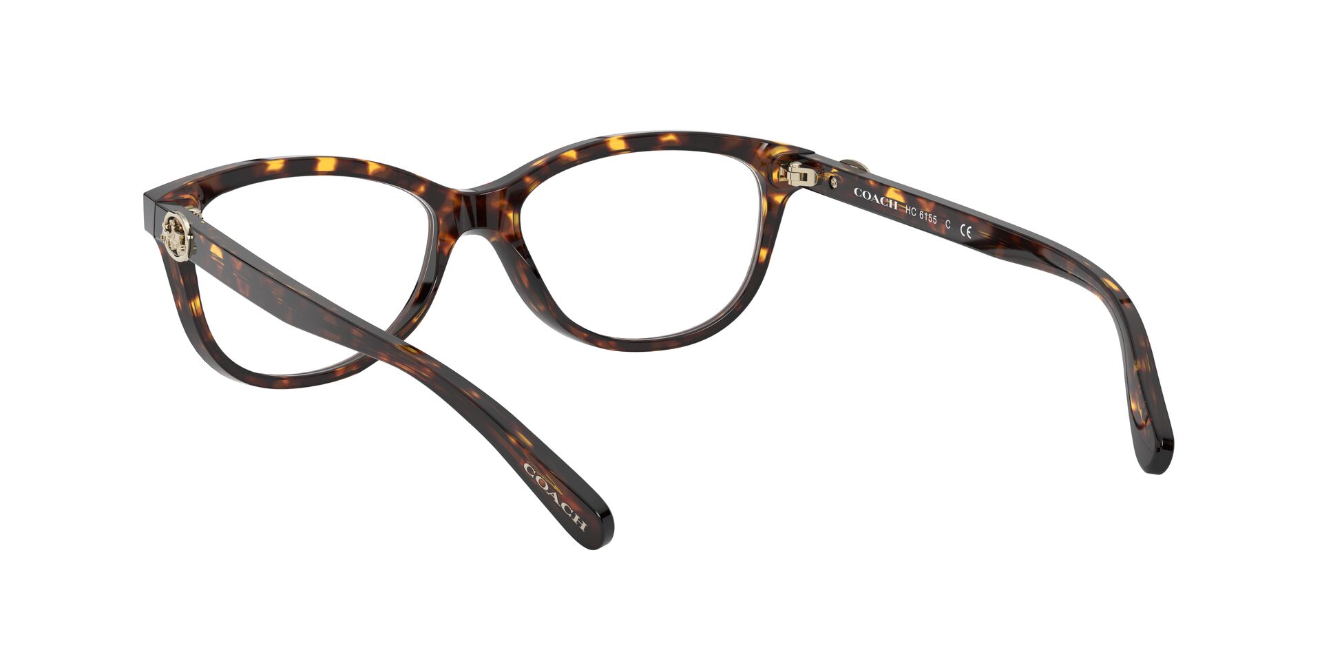 COACH Brown Tortoise With Gold Coach Logo Brand New Lenses HC 6155 Eyeglasses Coach HC 6155 5120 Dark Tortoise - Walmart.com main image 3