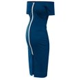thumbnail image 4 of Señoras mujeres embarazadas color sólido sin mangas fuera del hombro cremallera sexy vestido de verano Xemadio LRWJ114-1, 4 of 5