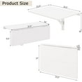 thumbnail image 3 of YANG2 Wall Mounted Folding Table, 31.5" x 23.5" Wood Murphy Desk Drop-Leaf Table, Space Saving Foldable Floating Desk, Wall Desk Fold Down for Small Spaces, Study, Bedroom, Bathroom (White), 3 of 10