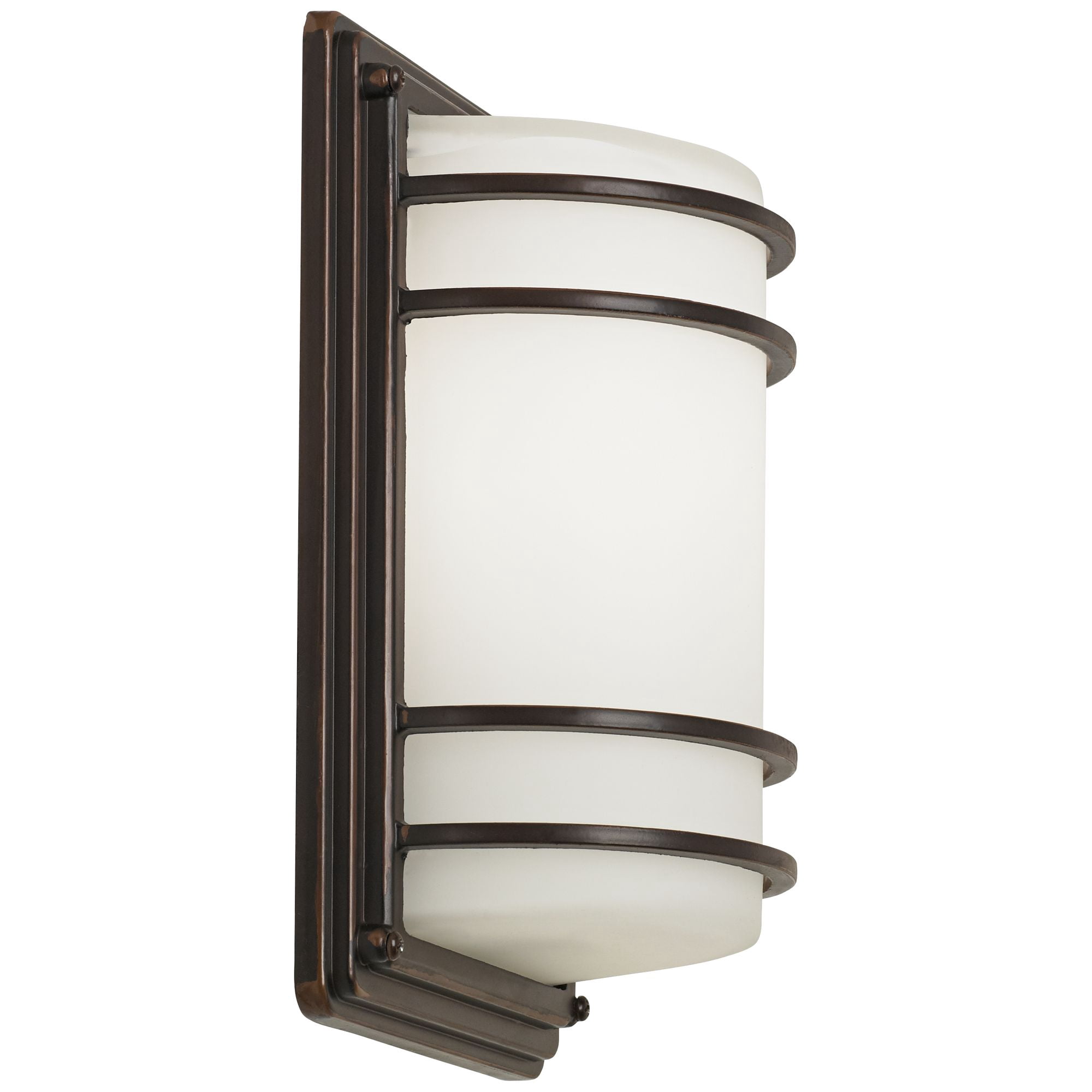 John Timberland Habitat Modern Outdoor Wall Light Fixtures Set of 2 Rubbed Bronze 11" Opal Glass for Post Exterior Barn Deck House Porch Yard Patio