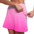 thumbnail image 5 of Ladies Shorts Summer Breathable High Waist Skort with Pockets Gradient Color Casual Sporty Active Wear Womens Running Shorts Pink XXXXXL, 5 of 5