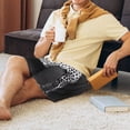 thumbnail image 5 of Honeii Monochrome Leopard Horse Print Men's Pajama Sleepwear Shorts - a comfy pajama bottom and lounge short for Relaxed Home Wear-XX-Large, 5 of 6