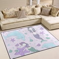 thumbnail image 2 of SKYSONIC Mermaids Sea Star Flowers Lightweight Carpet Mats Area Soft Rugs Floor Mat Rug Home Decoration for Kids Room Living Room 63 x 48 inches, 2 of 6