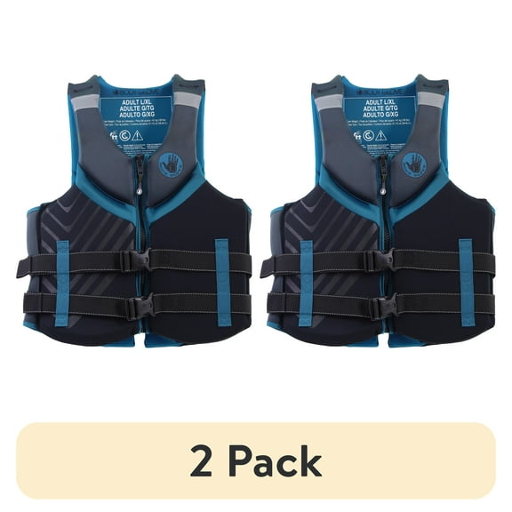 (2 pack) Body Glove Men's Adult Neoprene PFD Life Jacket and Vest, Dual Size L/XL, Blue