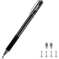 thumbnail image 1 of LinQingQ Universal Stylus,[2-in-1] Disc Stylus Pens for All Touch Screens Cell Phones, iPad, Tablets, Laptops with 6 Replacement Tips(4 Discs, 2 Fiber Tips Included) - (Black), 1 of 1