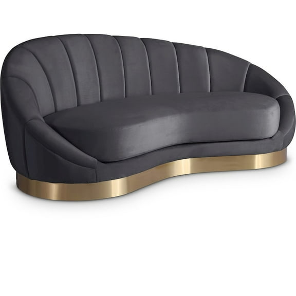 Meridian Furniture Shelly Gray Velvet Chaise