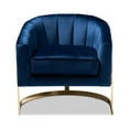 thumbnail image 2 of Baxton Studio Tomasso Glam Royal Blue Velvet Fabric Upholstered Gold-Finished Lounge Chair, 2 of 5