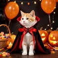 thumbnail image 5 of Gothic Vampire Cape Costume with Red Bat Bow and Stand Up Collar for Cats Small Dogs Cosplay Party Photo Booth (Red-22cm), 5 of 6