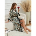 thumbnail image 7 of AMITOFO Long Satin Kimono Robes for Women – Lightweight Silky Floral Bathrobe with 3/4 Sleeves, Soft Cozy Loungewear, Sizes SM, 7 of 7