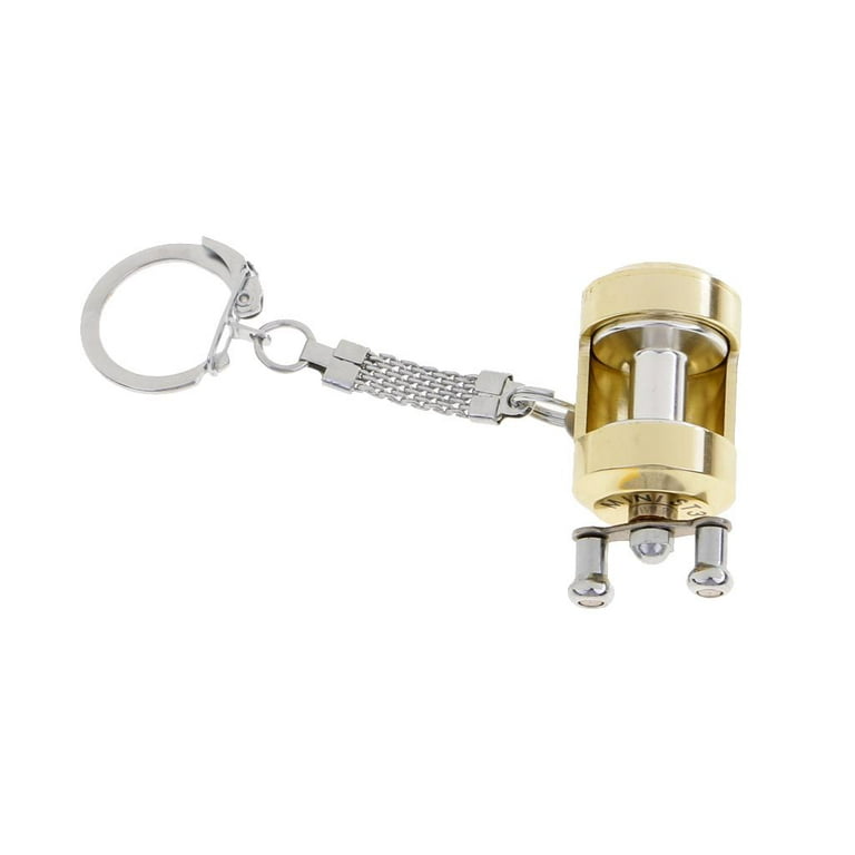 Aluminum Alloy Key Mini Fishing Chain Pendant Decoration Gold 