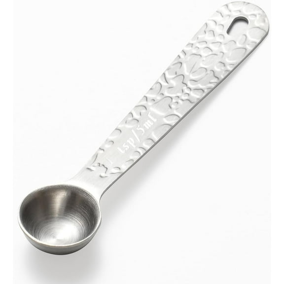 1PCS 1 tsp(1/3tbsp, 5ml) Single Measuring Spoon, Stainless Steel Embossed Measure Scoop Only, Individual Spoon for Cooking and Baking