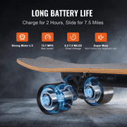 Electric Skateboard, 13.7 MPH Longboard with 7.5 Mile Range, 3 Speed Modes, Portable Design, for Teens & Adults Beginners