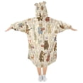 thumbnail image 2 of FORMRS Wearable Blanket Hoodie with Sleeves for Kids Cozy Flannel Sweatshirt, Musical Animals Pattern, 2 of 7